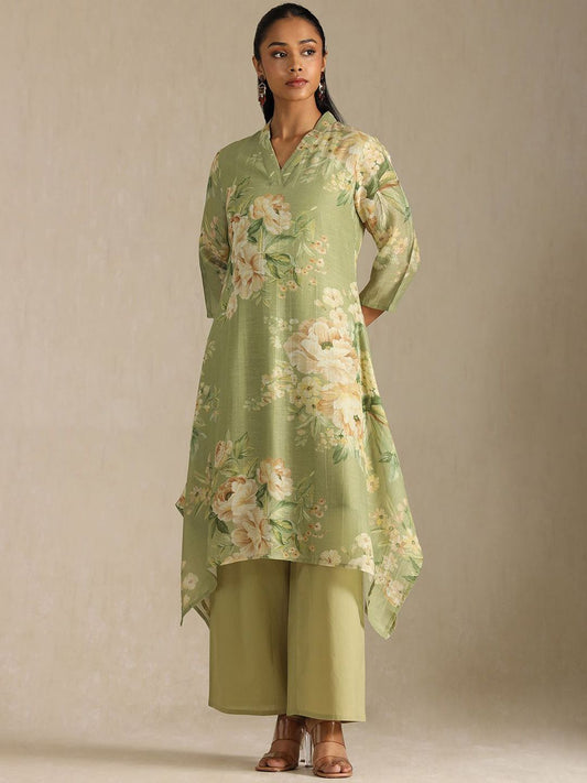 Dhiyona SO Women's Women Floral Printed Regular Kurta with Palazzos