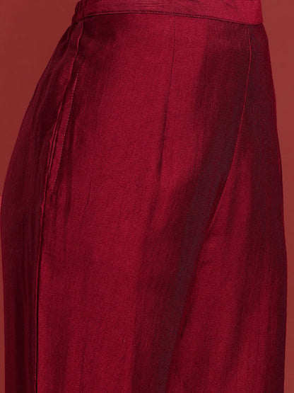 Dhiyona IE Floral Embroidered Sequinned Liva Kurta With Trousers & Dupatta