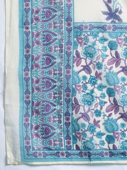 Dhiyona IE Floral Printed Regular Pure Cotton Kurta with Trousers & Dupatta