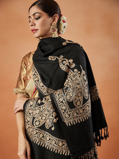 Dhiyona PA Ethnic Motifs Embroidered Shawl