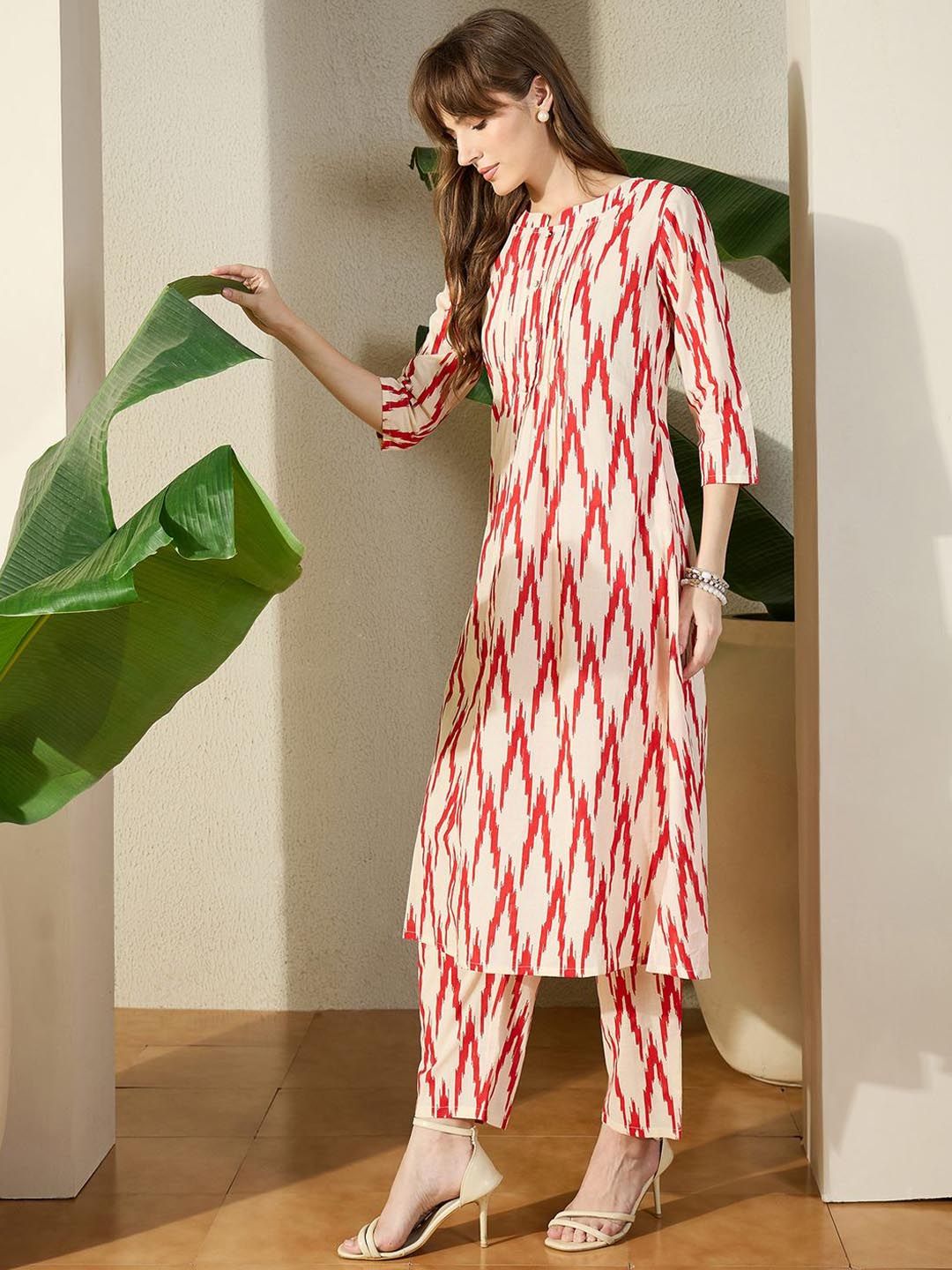 Dhiyona IE Printed Pure Cotton Tunic With Trouser