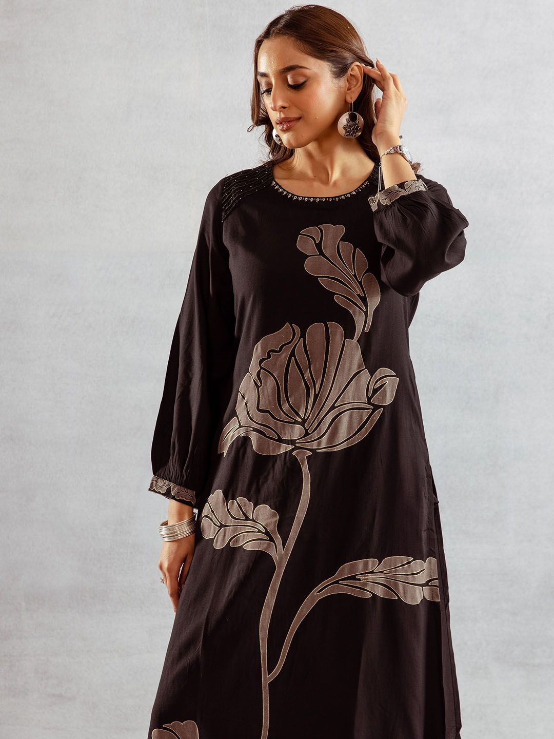 Dhiyona SN Women's Floral Printed Straight Kurta & Palazzos