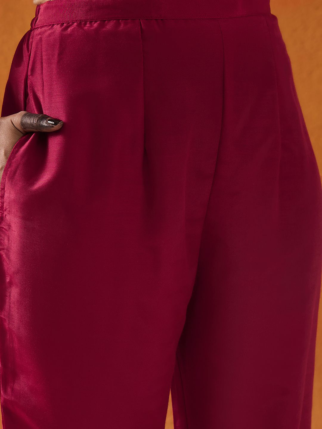 Dhiyona IE Ethnic Motifs Embroidered Thread Work Straight Kurta With Trousers & Dupatta