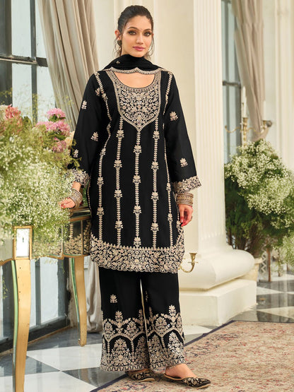 Women Ethnic Motifs Embroidered Kurta with Palazzo & Dupatta