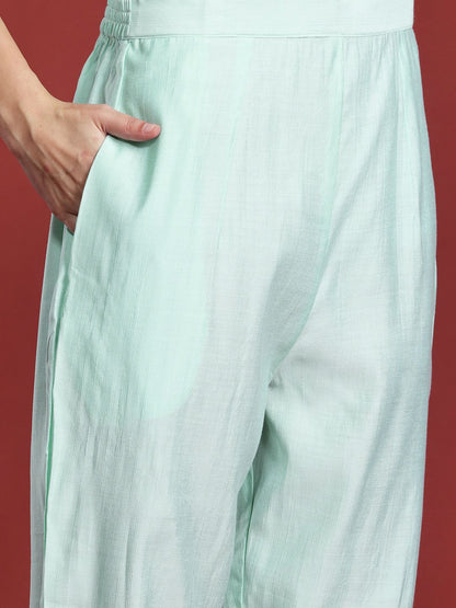 Dhiyona IE Floral Embroidered Thread Work Kurta with Trousers & With Dupatta