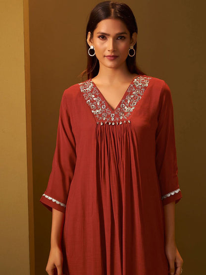 Dhiyona IE Women Embroidered Kurta & Trousers Co-Ords