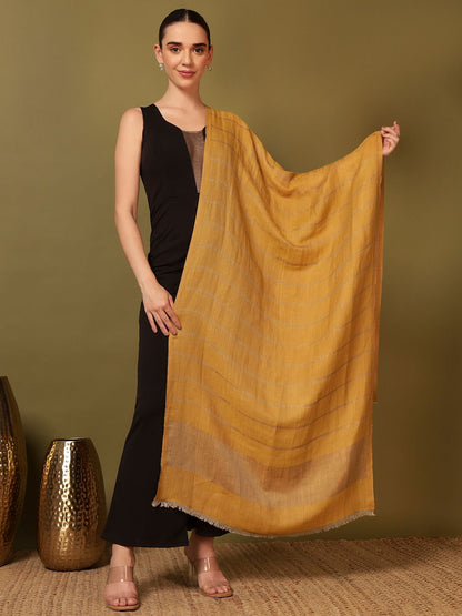 Dhiyona PA Striped Woven Design Woolen Reversible Shawl