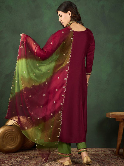 Dhiyona SN Women's Embroidered A-Line Kurta Sets