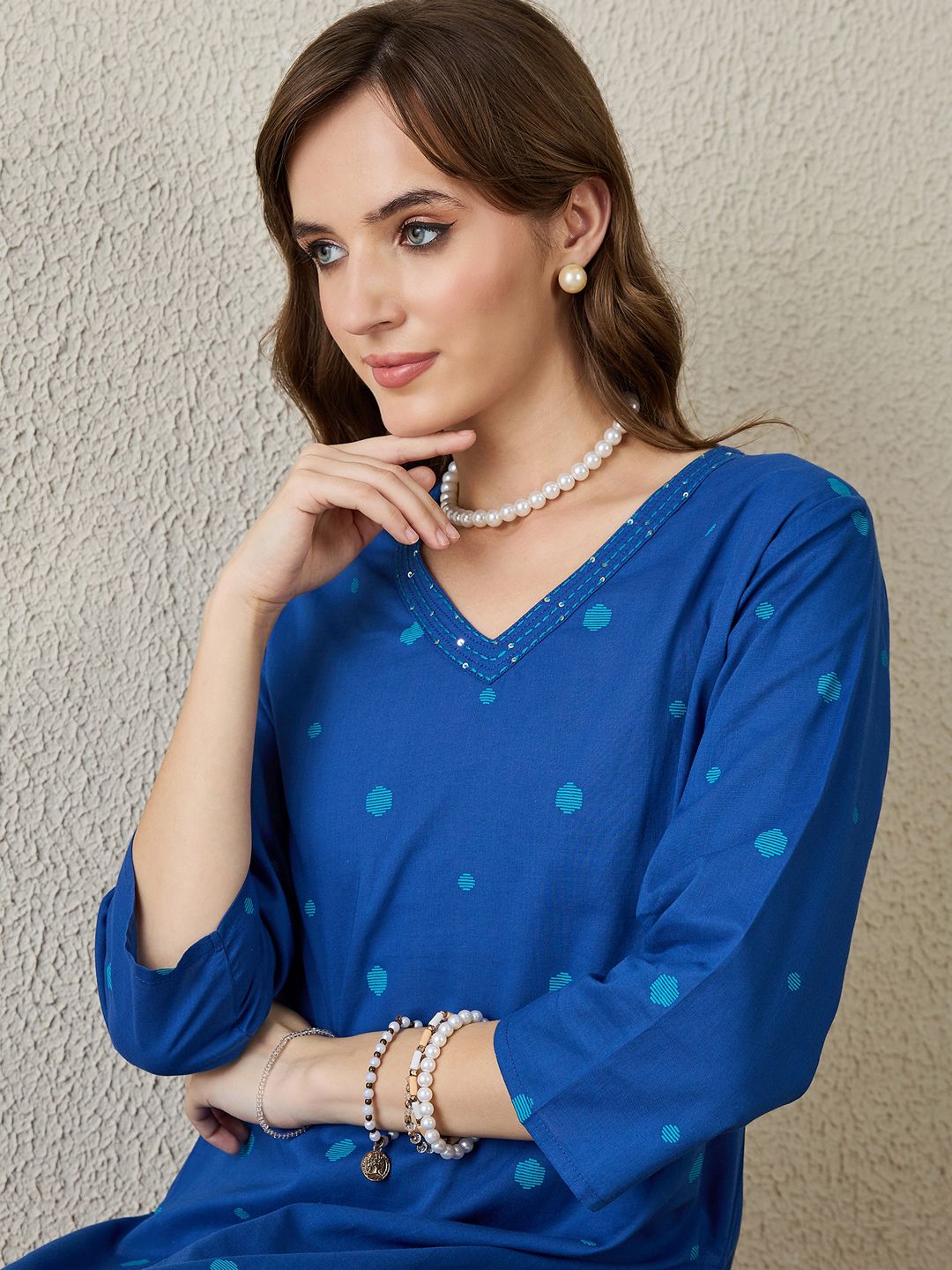 Women Ethnic Motifs Printed Pure Cotton Kurta with Trousers