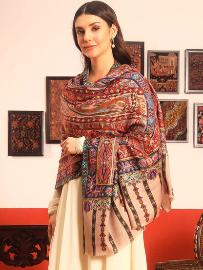 Dhiyona PA Paisley Embroidered Kalamkari Shawl
