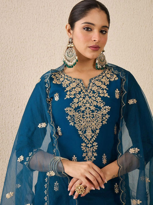 Dhiyona IE Women's Women Ethnic Motifs Printed Kurta with Trousers & Dupatta