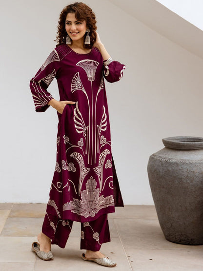 Dhiyona SN Women's Printed Straight Kurta & Palazzo