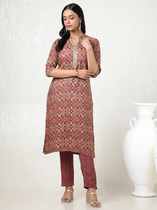 Dhiyona SO Women's Women Floral Printed Regular Gotta Patti Kurta with Trousers