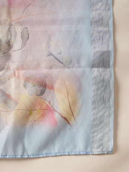 Floral Yoke Design Straight Thread Work Pure Cotton Kurta with Trousers & Dupatta