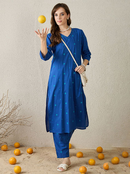 Women Ethnic Motifs Printed Pure Cotton Kurta with Trousers