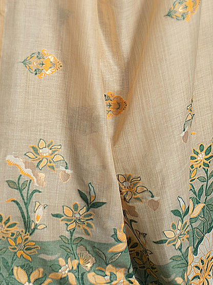 Dhiyona GR Women's Gulshan Ocher Yellow Woven Handloom Soft Modal Silk Saree