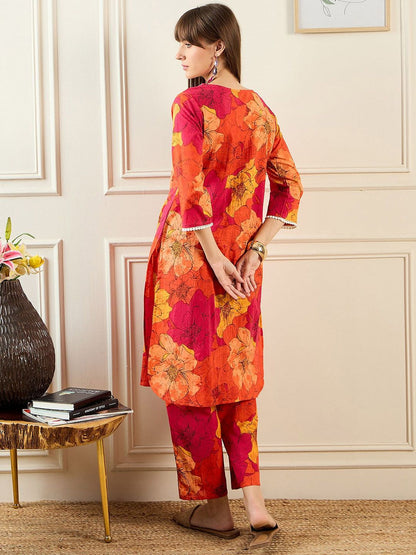 Dhiyona IE Women Orange Kurta Sets