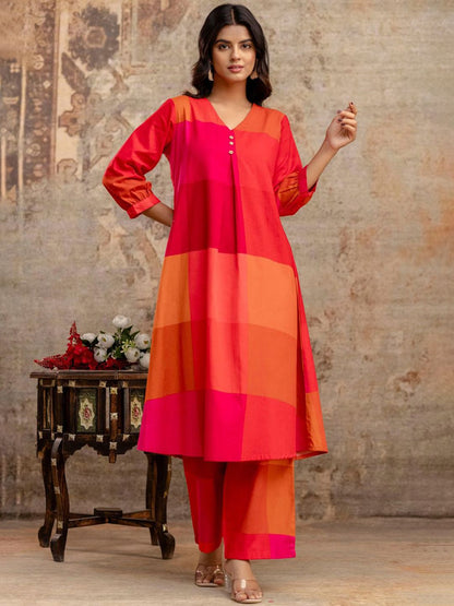 Dhiyona IE Embroidered Top With Palazzos Co-Ords