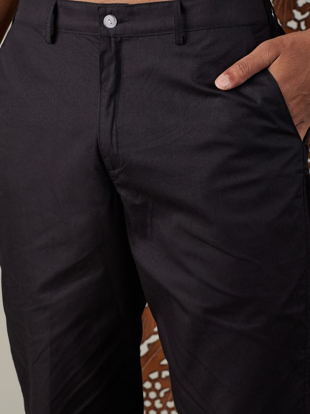 Men's Black Cotton Straight Pyjama