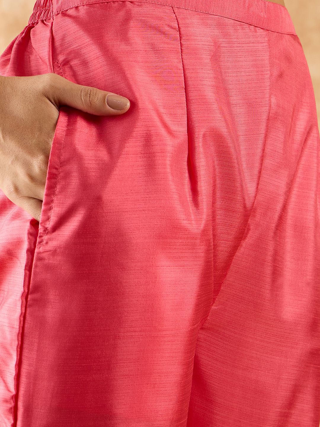 Dhiyona IE Floral Yoke Design Straight Sequinned Kurta with Trousers & Dupatta