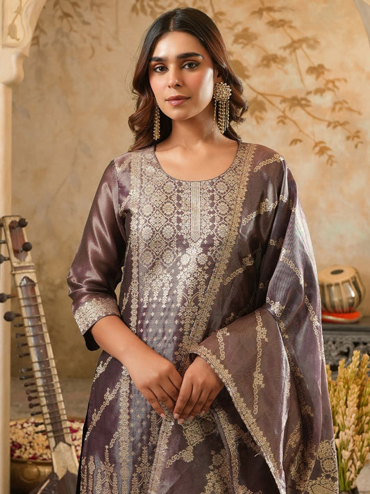 Women Ethnic Motifs Regular Kurta with Trousers & With Dupatta
