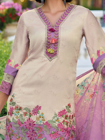 Dhiyona IE Women's Women Embroidered Kurta with Trousers & Dupatta