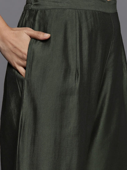 Dhiyona IE Floral Embroidered Thread Work Liva Kurta with Palazzo