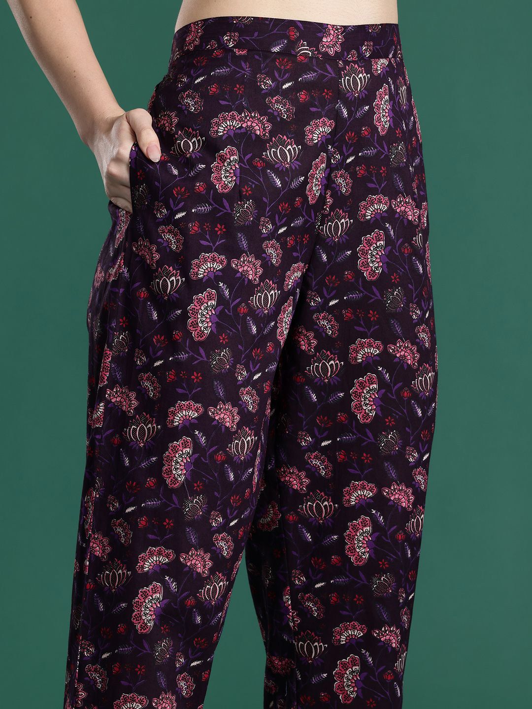 Dhiyona IE Indo era Printed Straight Top & Trousers Co-Ords Set