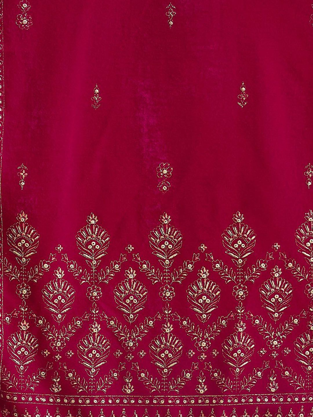 Dhiyona PD Women Embroidered Velvet Straight Kurta With Trousers And Dupatta