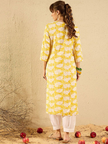 Dhiyona IE Women Yoke Design Flared Sleeves Kurta