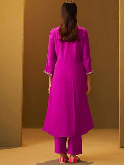 Dhiyona IE Embroidered V-Neck Tunic With Trousers