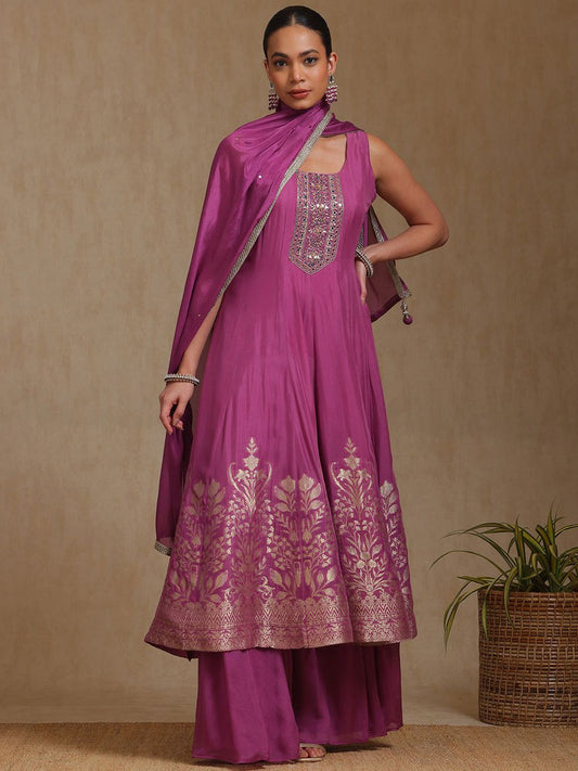 Dhiyona SO Women's Women Printed Regular Mirror Work Kurta with Palazzos & With Dupatta