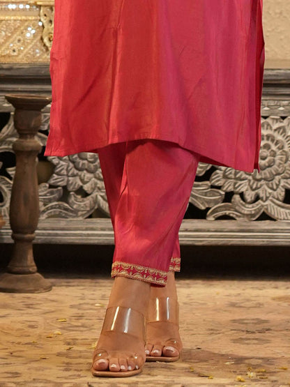 Women Ethnic Motifs Embroidered Regular Kurta with Trousers