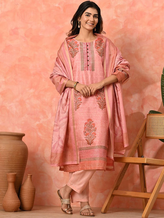 Dhiyona SN Women's Floral Printed Kurta with Trousers & Dupatta