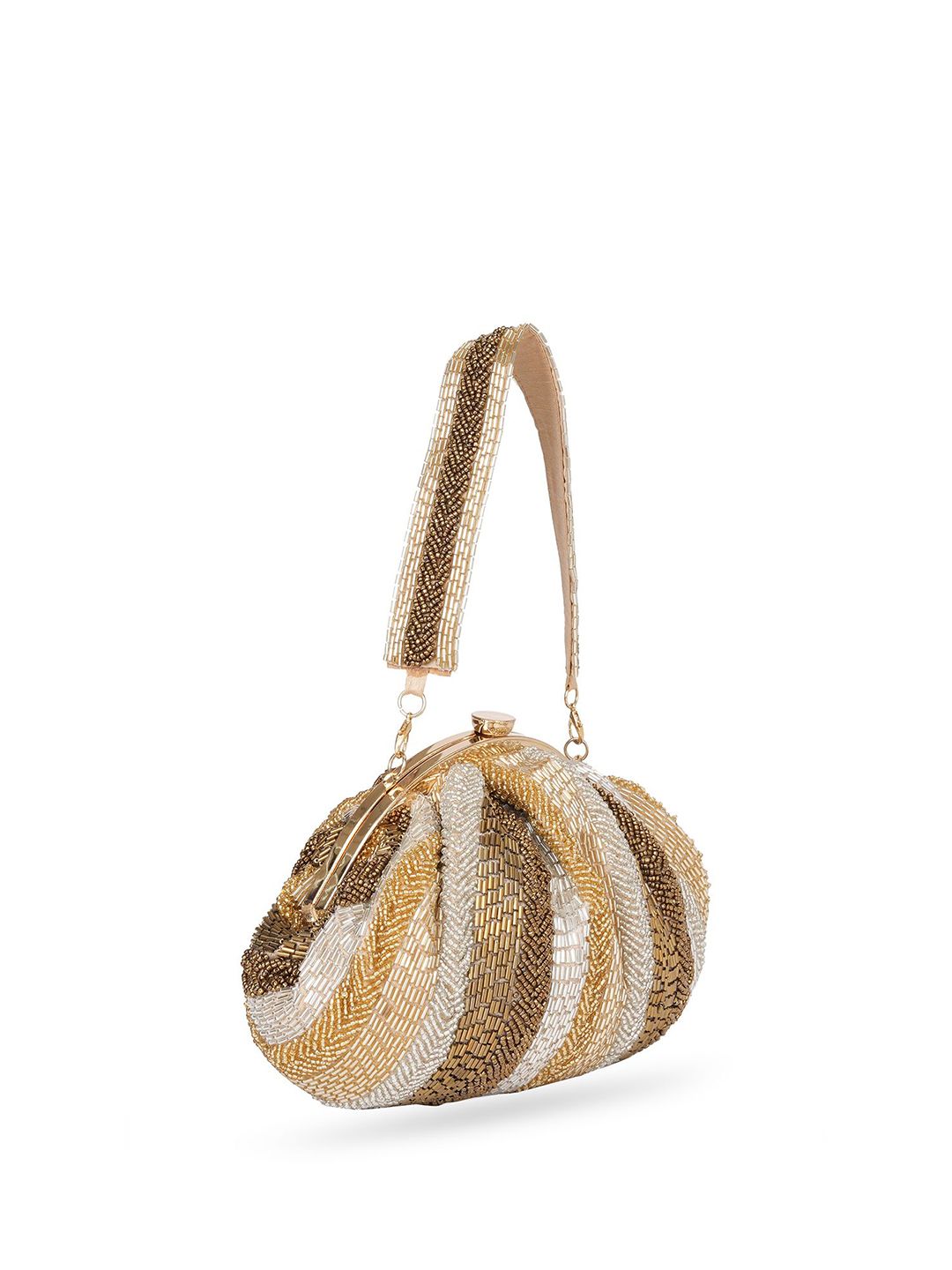 Dhiyona NR Embroidered Half Moon Clutch