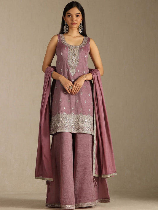 Dhiyona SO Women's Women Solid Kurta with Palazzo & Dupatta