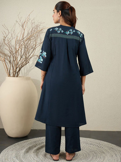 Dhiyona IE Printed Pure Cotton Straight Tunic With Trousers Co-Ords