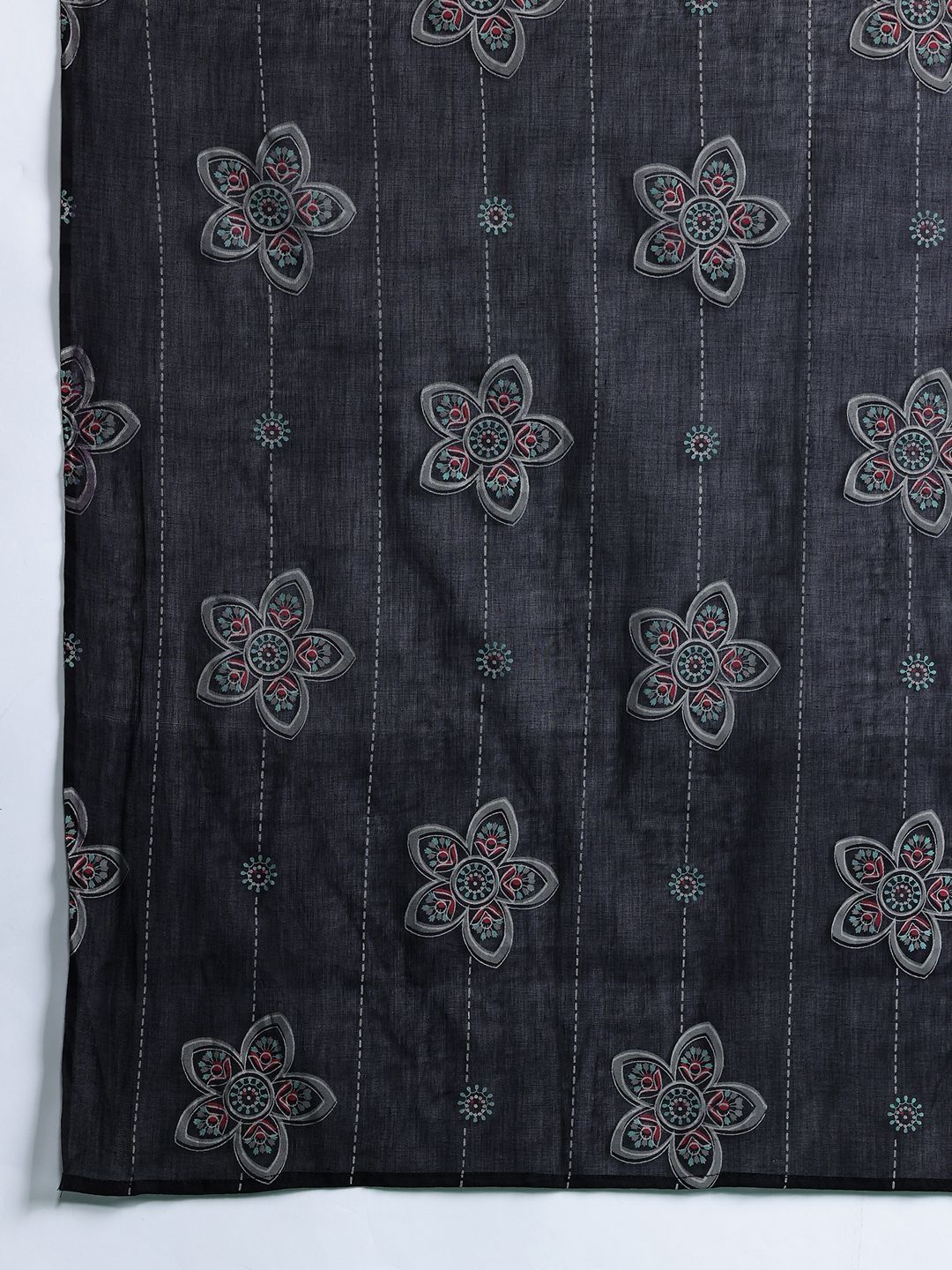 Women Floral Printed Regular Pure Cotton Kurta with Trousers & With Dupatta