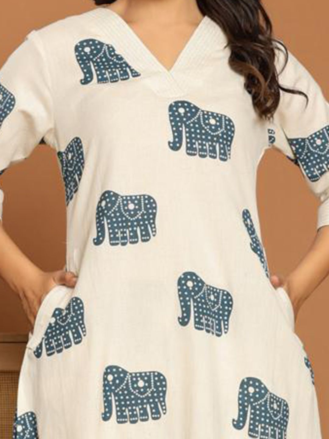 Animal Printed A Line Kurta With Palazzos