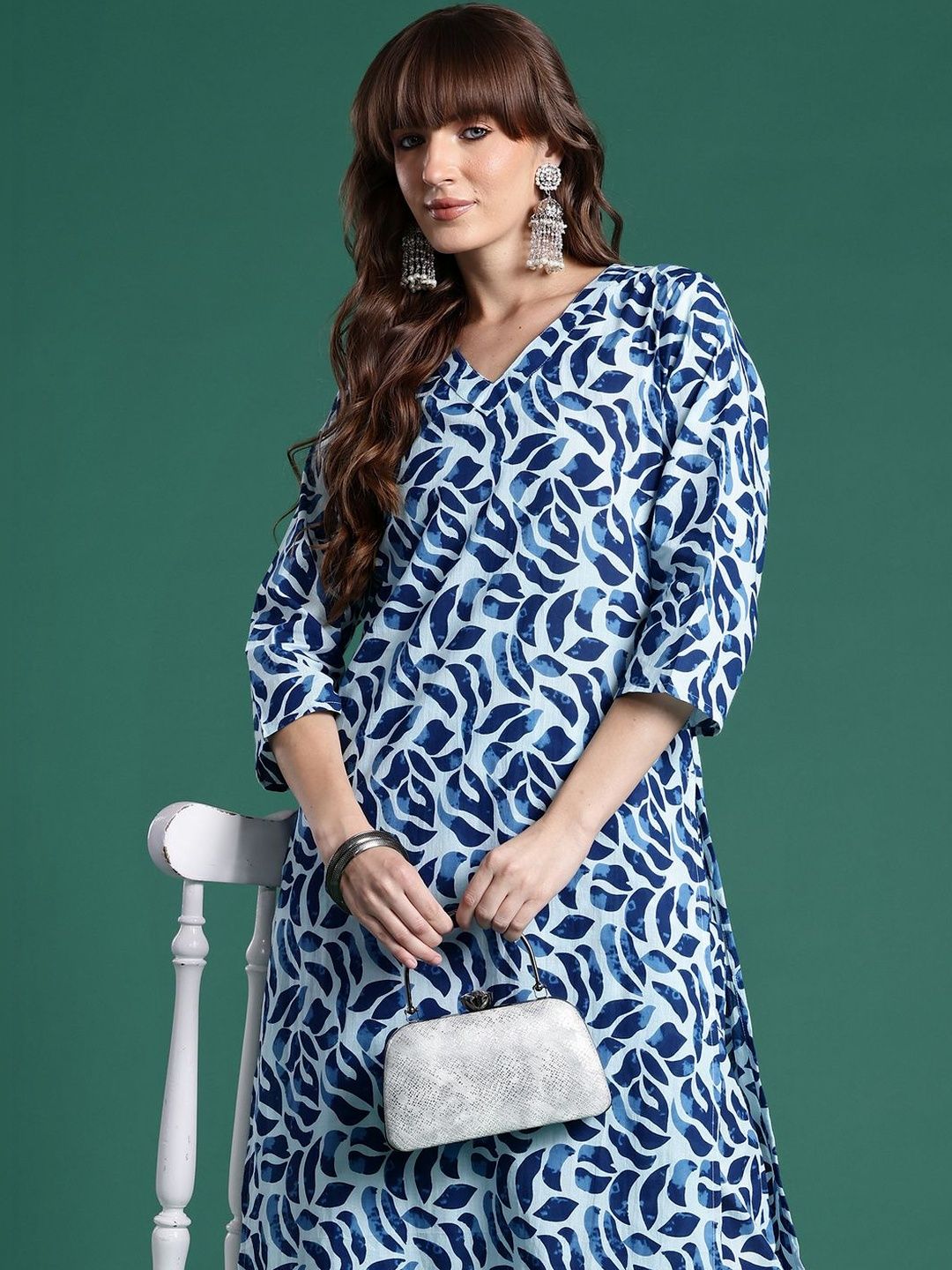 Women Printed Regular Pure Cotton Kurta with Trousers