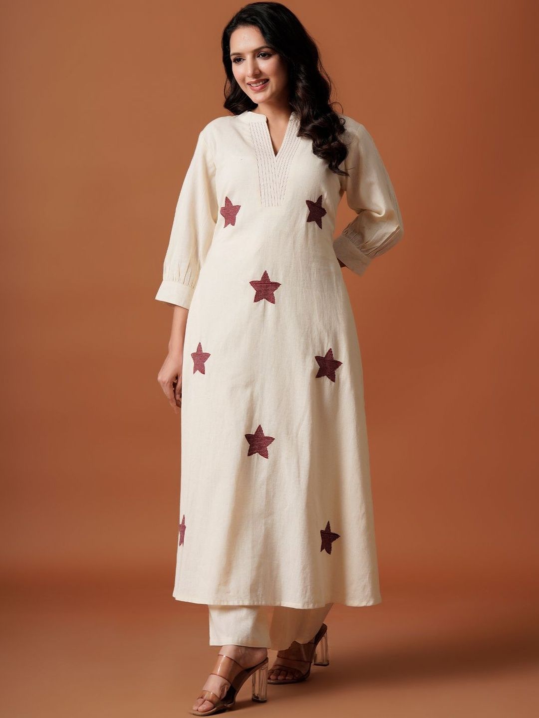 Women Ethnic Motifs Printed Regular Pure Cotton A-Line Kurta with Palazzos