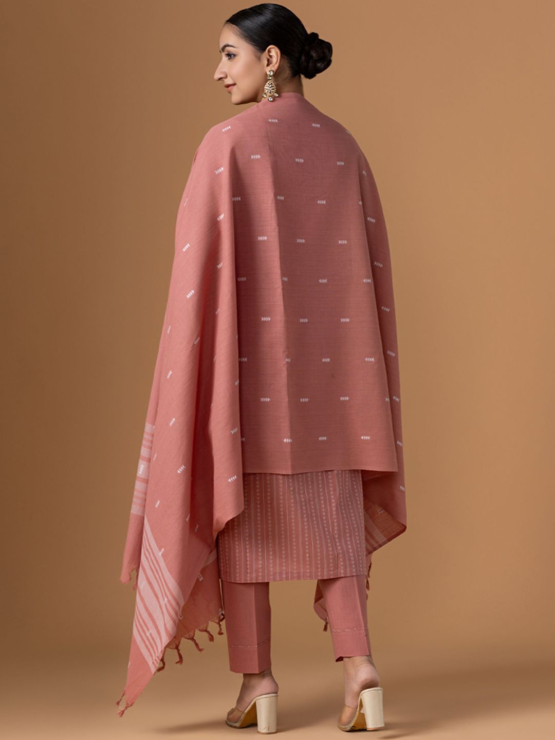 Dhiyona WP Women Jamdani Pure Cotton Suit Set With Dupatta