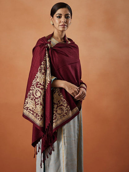 Dhiyona PA Vasant Aari Paisley Embroidered Shawl