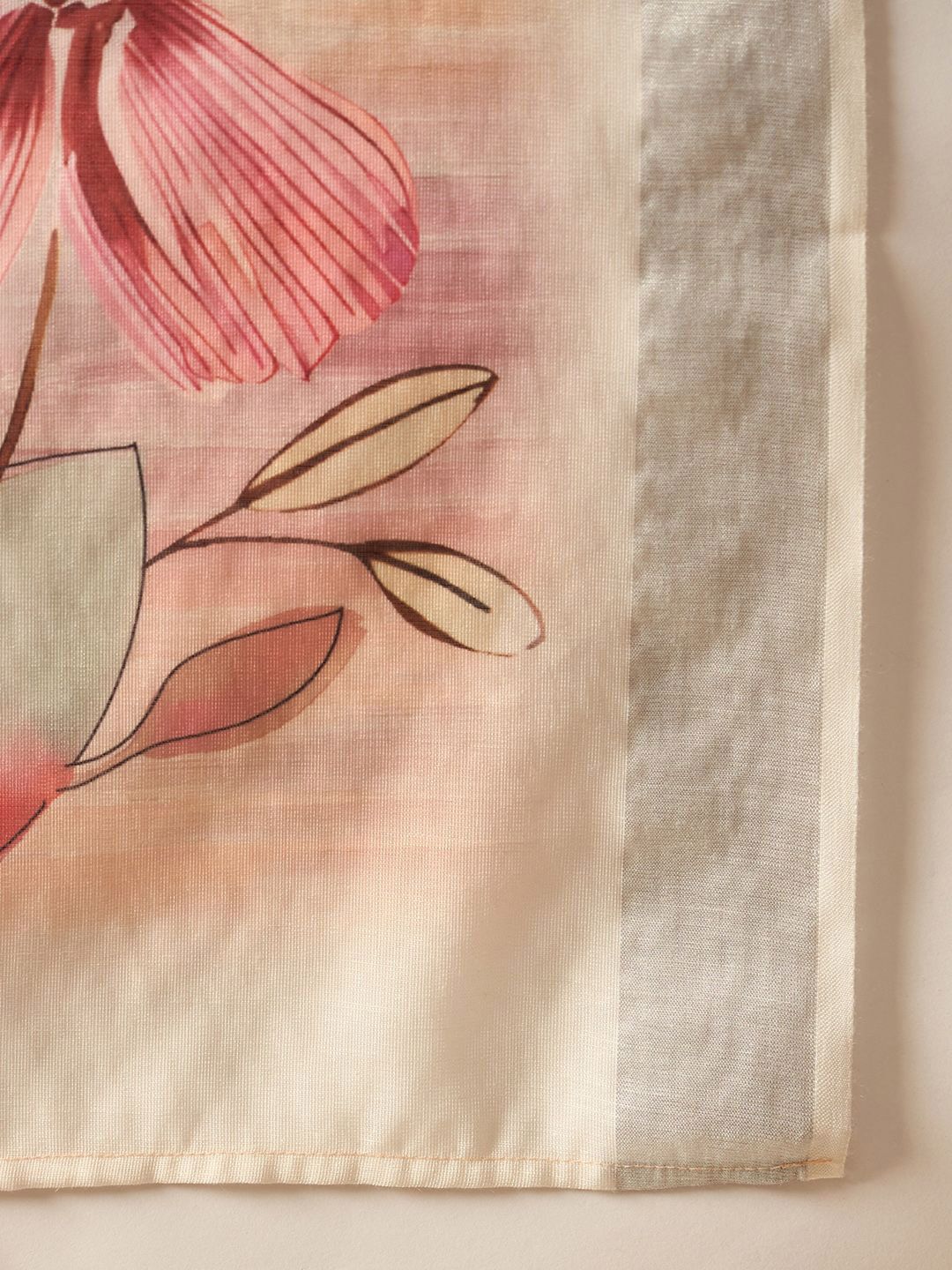 Dhiyona IE Floral Embroidered Pure Cotton Straight Kurta With Trousers & Dupatta