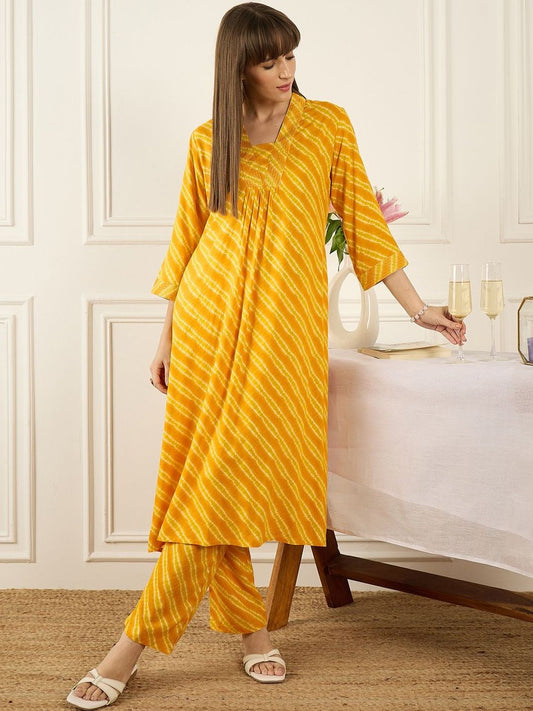 Floral Printed Thread Work Pure Cotton Kurta With Palazzos