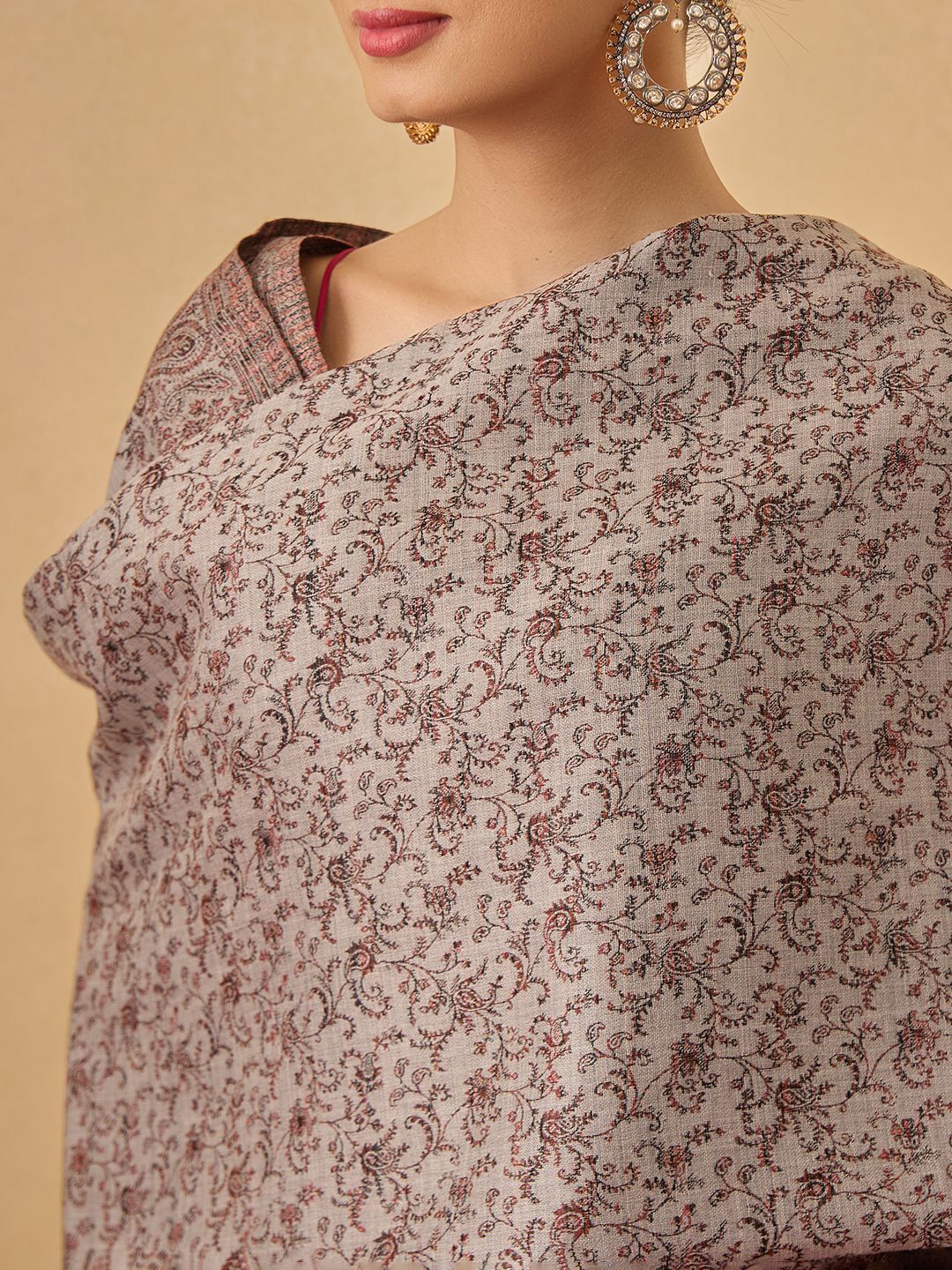 Dhiyona PA Sosani Floral Woven Design Wool Jamawar