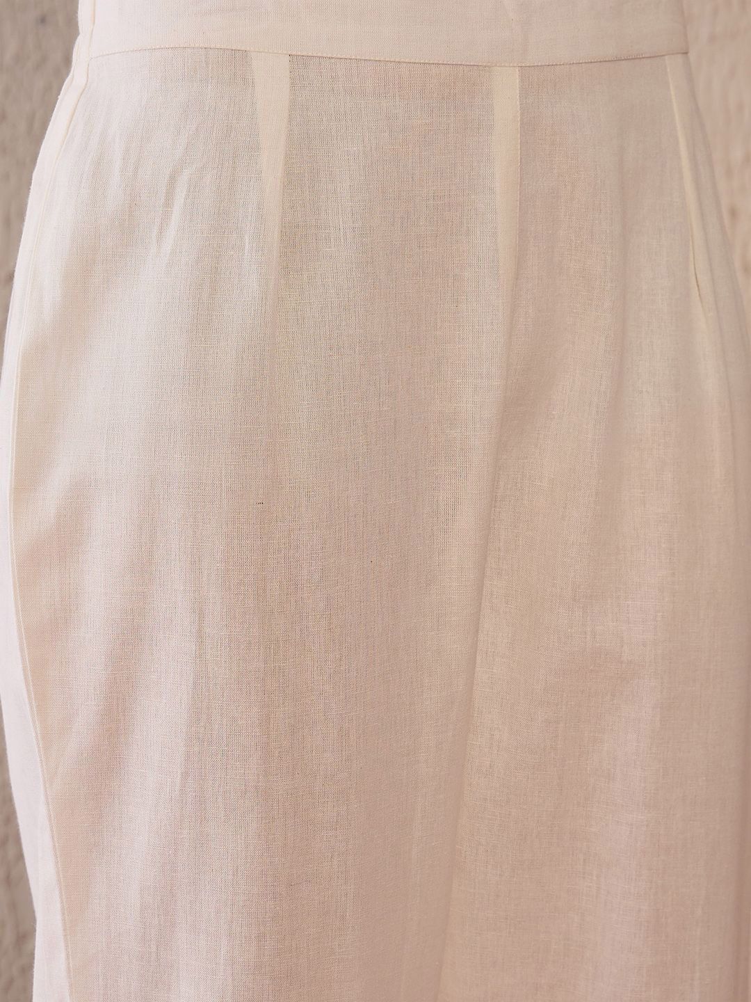 Women Floral Embroidered Regular Thread Work Pure Cotton Kurta with Trousers