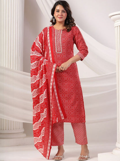 Women Ethnic Motifs Printed Regular Pure Cotton Kurta with Trousers & Dupatta