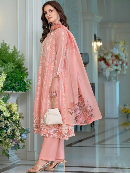 Women Ethnic Motifs Embroidered Regular Thread Work Kurta with Trousers & With Dupatta