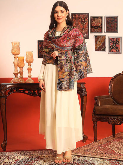 Dhiyona PA Paisley Embroidered Zari Shawl